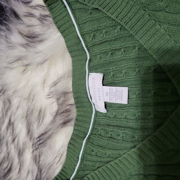 WOMENS CHARTER CLUB GREEN SWEATER SIZE 2X - Picture 2 of 4